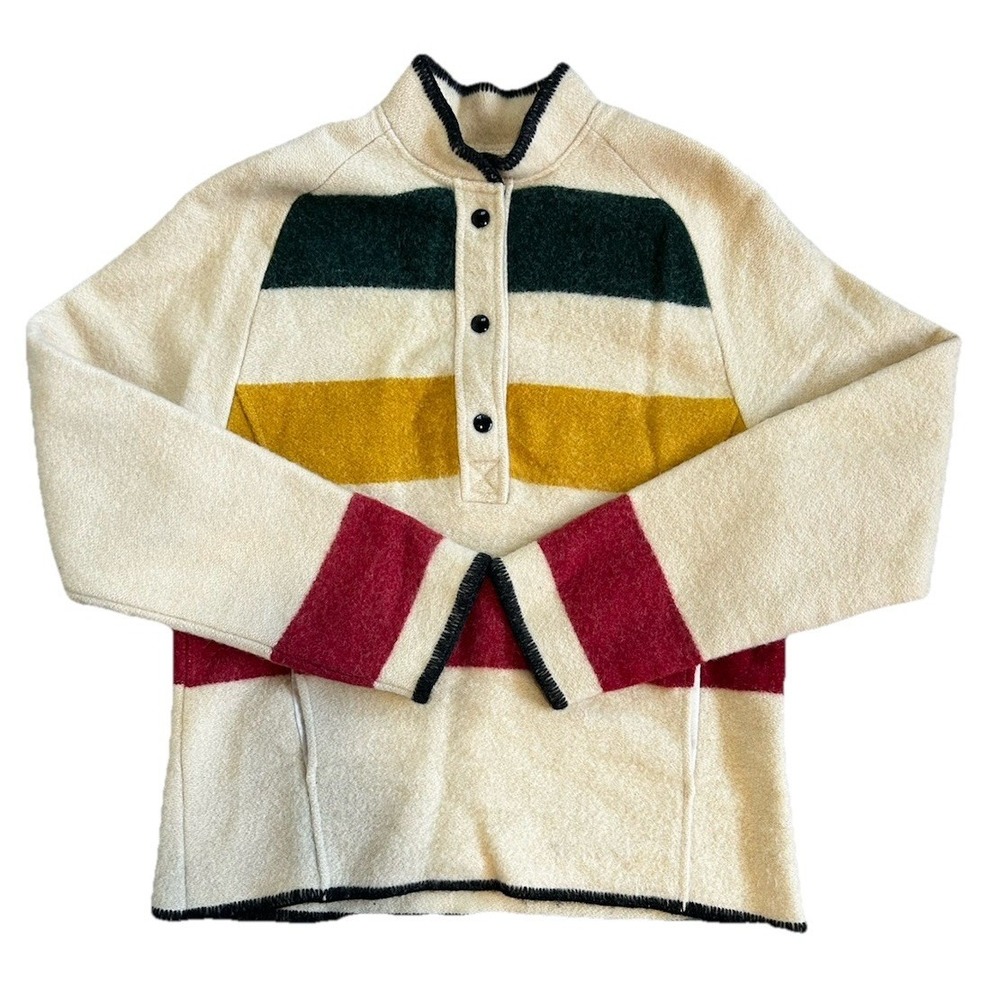 Vintage Woolrich Hudson Bay Striped  Pullover Sweater Anork Wool Medium
